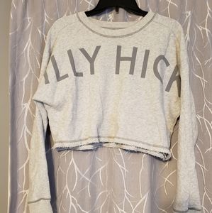 Hollister Gilly Hicks gray crop sweatshirt